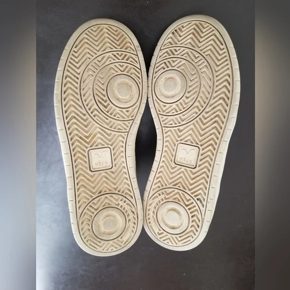 Veja Leather V-10 Sneakers Woman White N Orange Logo Sz 8 - Picture 7 of 14